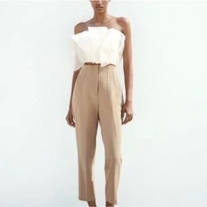 Zara High Waisted pleated trousers